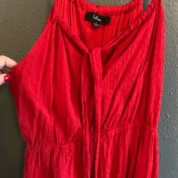 Season of Loving Red Drawstring Midi Dress - Picture 7 of 9